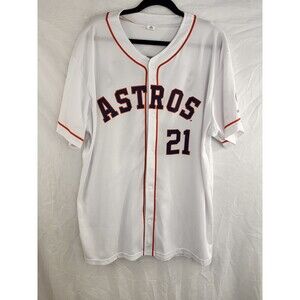 Houston Astros White Jersey Men's XL Zack Greinke #21 Gallery Furniture